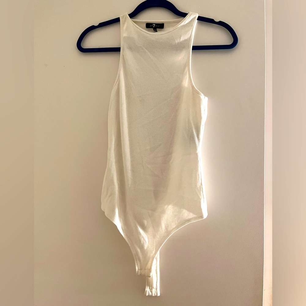 7 For All Mankind White Body Suit